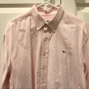 Men’s Vineyard Vines Pink Whale Shirt Sz Large
